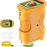 Portable 1000X Digital Electron Microscope Mini Pocket Magnifier 2" Screen for Kids for Science Learning Coin Jewelry