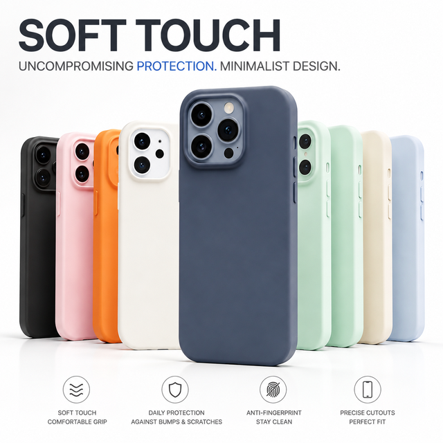Dustproof Slim Fit Protective Cover Microfiber Lining Premium Real Silicone Magnetic 360 Protection Anti-Fingerprint Phone Case
