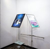 Lampadaire LED Tulundo en aluminium à double pilier rétroéclairé, boîte lumineuse en verre trempé 5000 lumens, écologique et décoratif pour intérieur