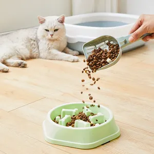 Plastic Rounded Slow Eat Feeder Pet Food Bowl Dog Dish Bowl For Small Animal