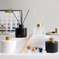 Bouteilles de diffuseur à roseaux de luxe vides 50ml/100ml/120ml/150ml en verre avec bouchon à vis et gravure personnalisée, boîte incluse