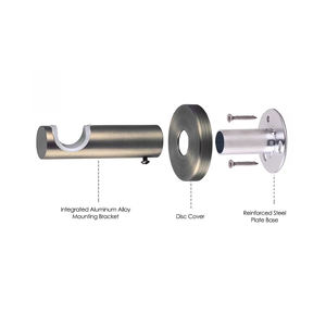 <span class=keywords><strong>Tringle</strong></span> à rideaux de luxe en alliage d'aluminium style Art Déco avec embout lanterne, durable et élégante, enroulée, pour usage domestique, vente en gros Europe, export Chine - Product Image 1