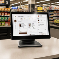 Terminal de caisse 15,6 pouces à double écran tactile, système de caisse POS tout-en-un, imprimante NFC pour magasin de détail