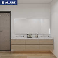 Allure Mobilier de luxe personnalisé moderne européen douche italienne étanche double lavabo salle de bain contreplaqué armoire vanité