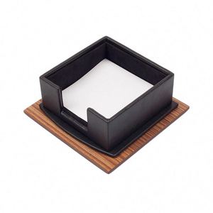 Ensemble de bureau de luxe 11 pièces en cuir et bois avec plateau à documents unique, accessoires de bureau, organiseur de bureau, tapis de bureau - Product Image 6
