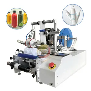 Bench Top Manual Small High Quality Semi-Automatic Can Beer Round Bottle Label Machine with Print Date Coder