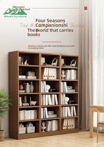 Estantería Moderna <span class=keywords><strong>de</strong></span> <span class=keywords><strong>Madera</strong></span> Wayon con Estantes Abiertos, Acabado en <span class=keywords><strong>Madera</strong></span> Clara <span class=keywords><strong>Natural</strong></span> para Almacenamiento en el Hogar u Oficina - Product Image 5