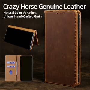 Funda Tipo Libro de Cuero Genuino Vintage con Ranuras para Tarjetas, a Prueba de Golpes, Magnética, para Samsung S26 S25 Ultra S24 S23 FE S22 <span class=keywords><strong>S21</strong></span> Plus - Product Image 3