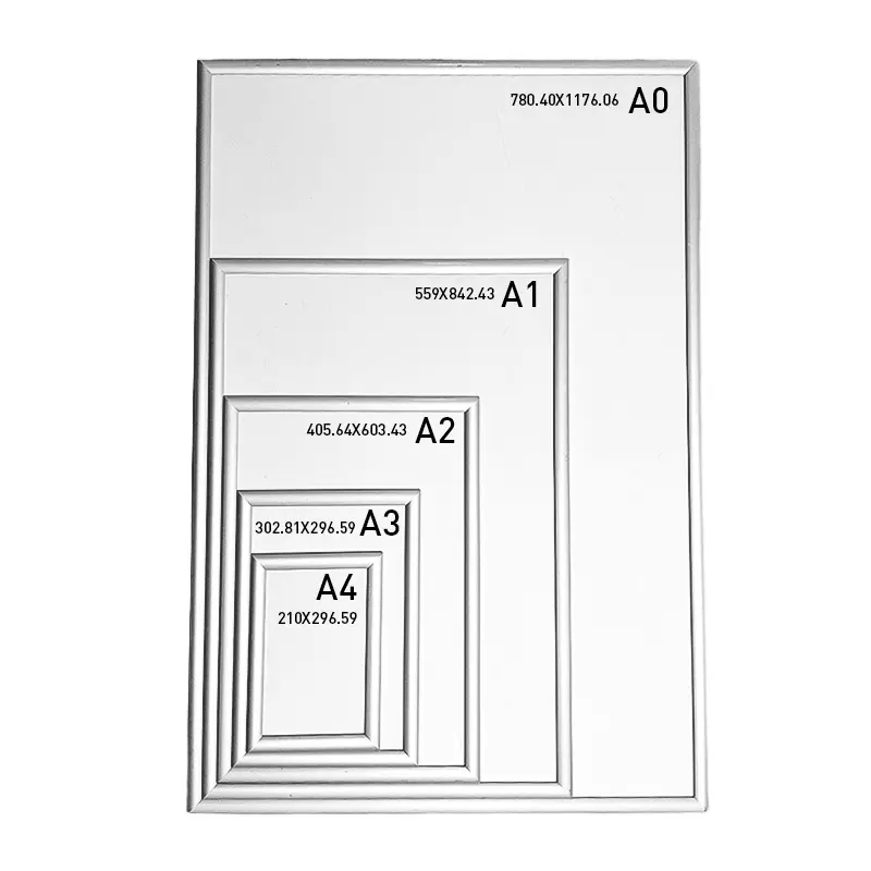 Hookei varie dimensioni A0/a1/a2/a3/a4/a5/b1/b2 cornice nera a parete cornice a scatto in alluminio cornice per foto Poster