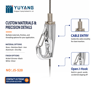 Pince à câble réglable avec mousqueton <span class=keywords><strong>en</strong></span> <span class=keywords><strong>métal</strong></span> à verrouillage rapide pour <span class=keywords><strong>suspension</strong></span> de luminaires suspendus et présentoirs - Product Image 2