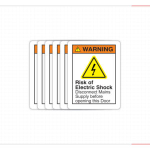 Advertencia de Riesgo de Descarga Eléctrica, Desconexión de la Fuente de Alimentación, Apertura de Puerta, Señal de Seguridad, Adhesivo, Resistente al Agua, Mate, Resistente al Calor - Product Image 2