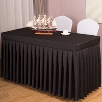 Nappe de Table en dentelle personnalisée, noir, bon marché, pour salle de conférence, hôtel, bureau, exposition, activités, couvre-table rectangulaire