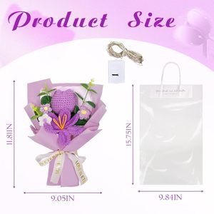 Bestseller: Bouquet di Fiori all'Uncinetto - Tulipani Realizzati per Regali di Laurea, Compleanno, Decorazione Casa (<span class=keywords><strong>Viola</strong></span>) - Product Image 1