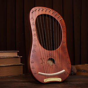 Venta al por mayor de música, regalo, instrumento de cuerda, exquisitos patrones tallados, arpa de Lira de 10 cuerdas - Product Image 4