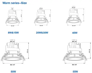 Warm Series Spotlight Adjustable Cob Downlight Adjust Down Lights Design Led Downlight Commercial Lighting For Hotel