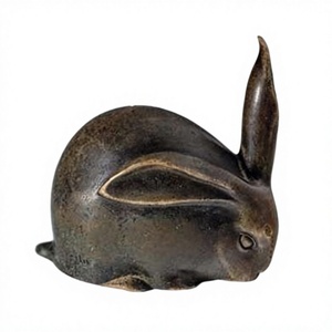 <b>Easter</b> Decoration Small Bronze Rabbit Sculpture Cheap Price Handmade Customizable Designs Hand Casted Bunnies <b>Ornament</b> - Product Image 1
