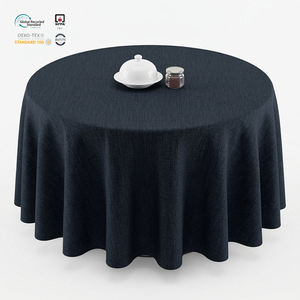 Mantel de Poliéster Jacquard Negro Lavable y Personalizado de 72 Pulgadas, de Alta Calidad, con Diseño Floral Damasco, Duradero, Impermeable, para Comedor Fino - Product Image 1