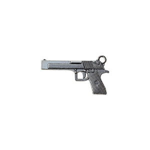 Pendentif en alliage de zinc en forme de pistolet pour la fabrication de colliers GJ163, apprêts de bijoux rectangulaires plaqués - Product Image 5