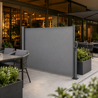 Store banne latérale rétractable pour hôtel, 3m, en acier et aluminium, pare-vent, tissu polyester PU, à traction manuelle