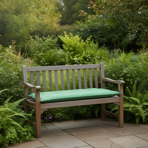 Coussin de banc de jardin extérieur vert 59,1x19,7x2,8 pouces en tissu Oxford matelassé résistant à l'eau rectangulaire toutes saisons - Product Image 2