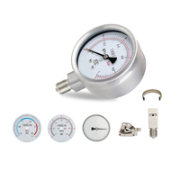 SY YB Refrigerant Manifold Pressure Gauge 1/4in 0-25 Bar 1.6% Accuracy Corrosion Resistant Industrial Pipeline Tester 1 Year