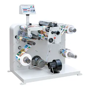 Machine automatique de découpe de rouleaux d'autocollants en papier auto-adhésif, de refendage, de rembobinage, de découpe d'étiquettes en PVC époxy