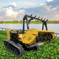 Tondeuse robotisée télécommandée à moteur essence pour l'agriculture et la foresterie, récolteuse zéro-turn sur chenilles, hydrostatique de précision