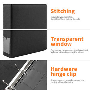 <span class=keywords><strong>Carpeta</strong></span> <span class=keywords><strong>Portafolio</strong></span> A4 de Cuero y Lino de 1 Pulgada con 3 Anillas, Logotipo Personalizado, Clips Redondos de Colores, para Planificador, Cuaderno y Archivador de Películas, de Fábricas Pofeis - Product Image 4