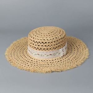 Spring <b>Summer</b> New Arrival Women Korean-Style Wide Brim Hollow Out <b>Straw</b> <b>Hat</b> Travel Beach Casual Sunhat Boater <b>Hat</b> - Product Image 1