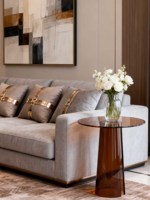 Table basse ronde en acrylique, style moderne et luxueux, petite table de chevet