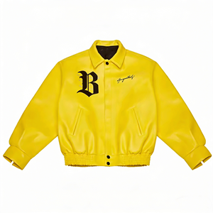 <span class=keywords><strong>Chaqueta</strong></span> <span class=keywords><strong>de</strong></span> <span class=keywords><strong>Cuero</strong></span> PU Casual para <span class=keywords><strong>Hombre</strong></span>, Talla Grande, Estilo Bomber, Resistente al Viento, para Motociclismo, OEM - Product Image 1