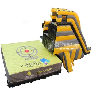 Gonfiabile Stunt Jump Freefall Double Jump Platform Freefall Double Jump Platform (giallo/nero) con Air Bag