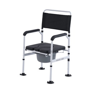 <span class=keywords><strong>Chaise</strong></span> de toilette portable pliable en alliage d'aluminium pour personnes handicapées, fauteuil roulant manuel pour la douche et la salle de bain - Product Image 2
