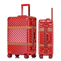 Ensemble de valises de voyage en aluminium avec poignée à bouton-poussoir