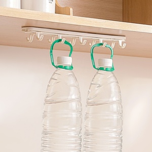 Upside Down Hanging Frame with Creative Row <b>Hook</b> Arrangement Plastic <b>Hook</b> Bottom Plate for Traceless Storage <b>Hook</b> <b>Rails</b> Product - Product Image 5