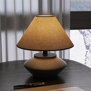 Lámpara de mesa con base de cerámica, bombilla Led E27, control de interruptor para dormitorio, sala de estar, estudio, decoración de estilo chino moderno - Product Image 2