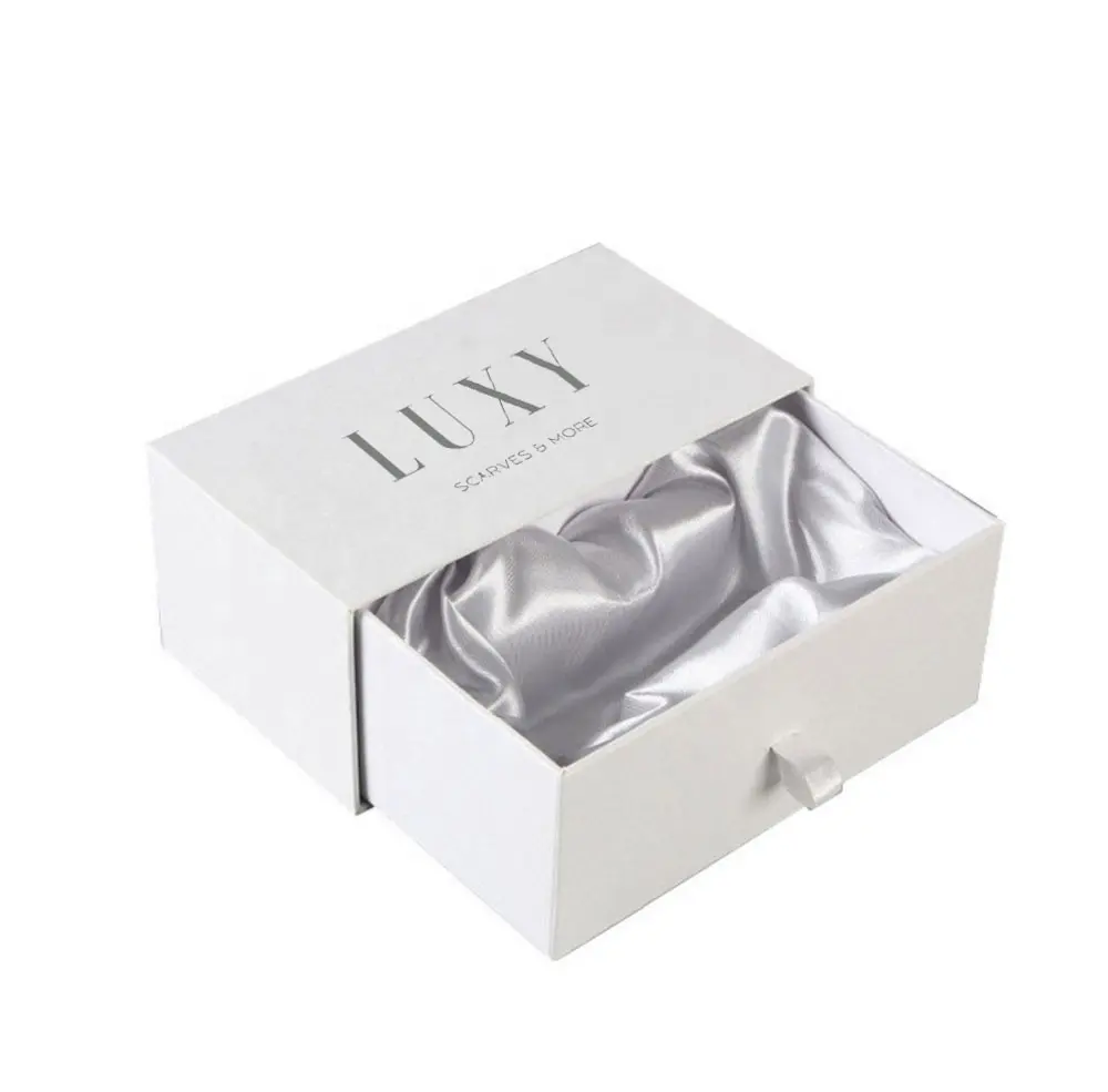 Embalagem de presente com inserção de seda feita à mão reciclada, caixa de gaveta personalizada, caixa de perfume luxuosa para cuidados com a pele, caixa de presente removível