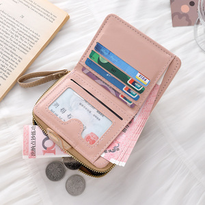 Portefeuille court pour <span class=keywords><strong>femme</strong></span> en cuir PU grande capacité, fermeture éclair, multifonctionnel, portable, mignon, <span class=keywords><strong>porte</strong></span>-cartes pour étudiants - Product Image 4