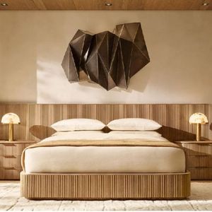 Moontree Sang Trọng Hiện Đại Cổ Điển Mỹ Giường Nhà Khách Sạn Đồ Nội Thất Phòng Ngủ Rắn Gỗ Sồi Giường - Product Image 4