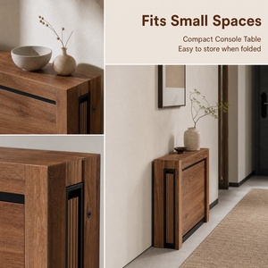 <span class=keywords><strong>Tavolo</strong></span> da Pranzo Moderno Espandibile in Legno Massello, Design Pieghevole Personalizzato, Allungabile per Uso Alberghiero, <span class=keywords><strong>Tavolo</strong></span> Multifunzione - Product Image 3