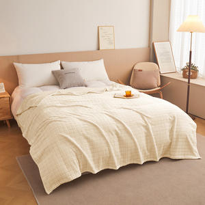 ผ้าห่มขนแกะผ้ากำมะหยี่ลายสก๊อตผ้าสักหลาดขนแกะผ้าแจ็คการ์ดหนาสีเทาเบจ - Product Image 2