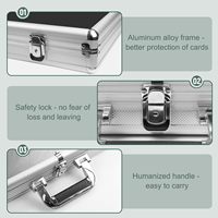 Boîte de présentation portable en aluminium pour cartes de visite avec poignée, idéale pour les salons professionnels, organisateur de cartes, taille et épaisseur personnalisables