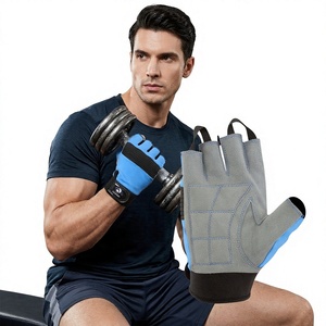 Guantes de Levantamiento de Pesas de Cuero Personalizables de Último Diseño, Recién Llegados, Medios Dedos, Antideslizantes, Transpirables, Ligeros, Unisex, para Exteriores - Product Image 1