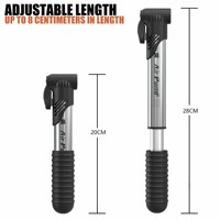 BAIMEI Compresseur d'air manuel portable mini pour vélos de montagne/route, haute pression 80-130 PSI, en acier inoxydable durable PA