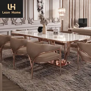 Tavolo da pranzo di Design moderno prezzo di fabbrica tavolo da pranzo Set in marmo superiore di lusso italiano tavolo da pranzo Set per sala da pranzo mobili