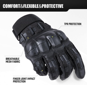 Tactical Shooting Motorcycle <strong>Gloves</strong> Hard Shell Knuckle Protection Leather Palm Half Finger Extra <strong>Grip</strong> Padded for Riding Outdoor - Product Image 5