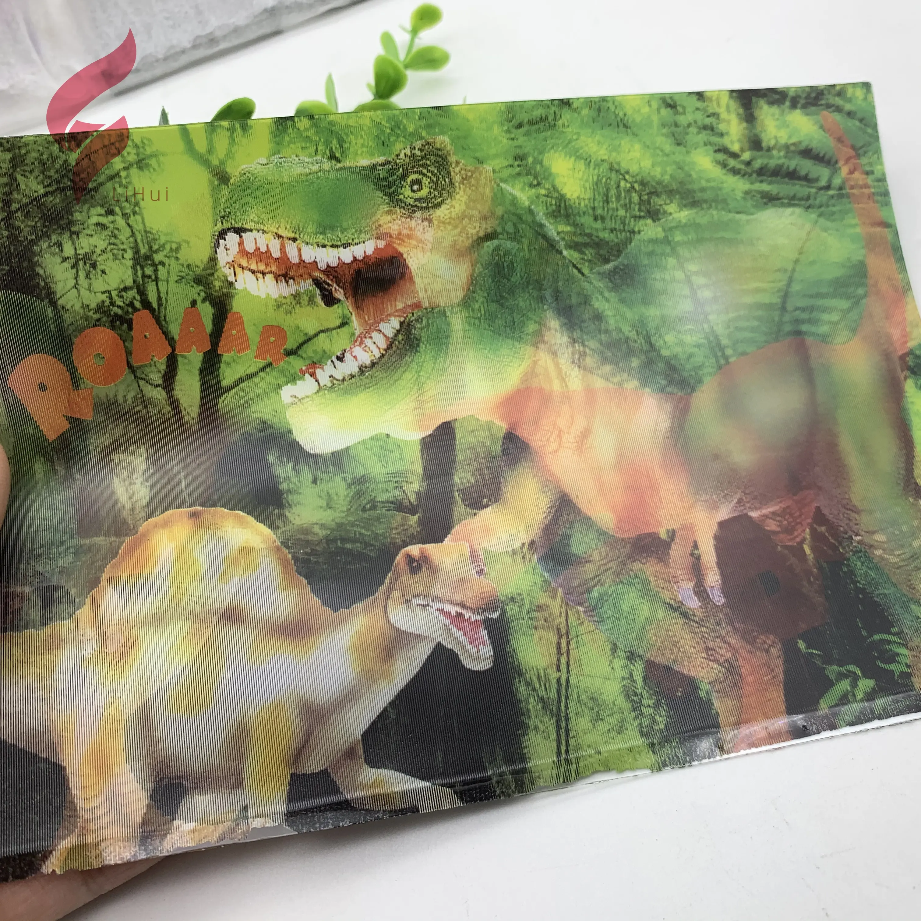 कस्टम कार्टून स्टिकर निविड़ अंधकार मोबाइल फोनों के लिए स्टिकर 3D Lenticular गति स्टिकर शीट पोस्टर जानवरों के लिए बच्चों के कपड़े