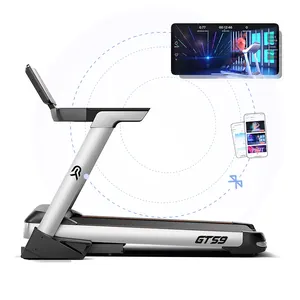 YPOO treadmill rumah olahraga, treadmill semi DENGAN APLIKASI YPOOFIT gaya baru dengan tv ac motor 52 cm semi komersial