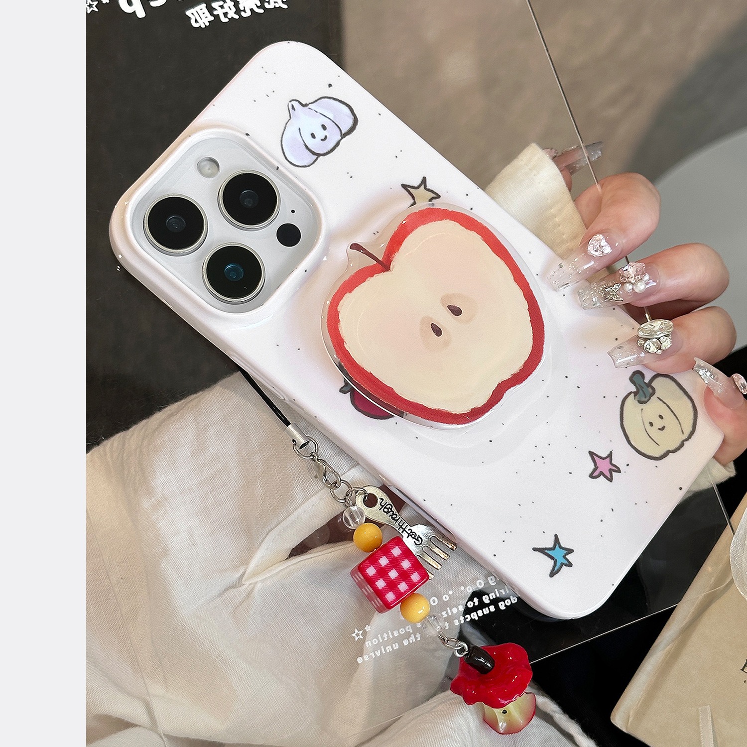 Blanc (Boîtier + Support + Pendentif)
