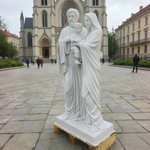 Esculturas de Mármol de la Sagrada Familia Europeas Hechas a Mano, Tamaño Real, Religiosas, Personalizadas, para Jardín de Iglesia al Aire Libre - Product Image 3